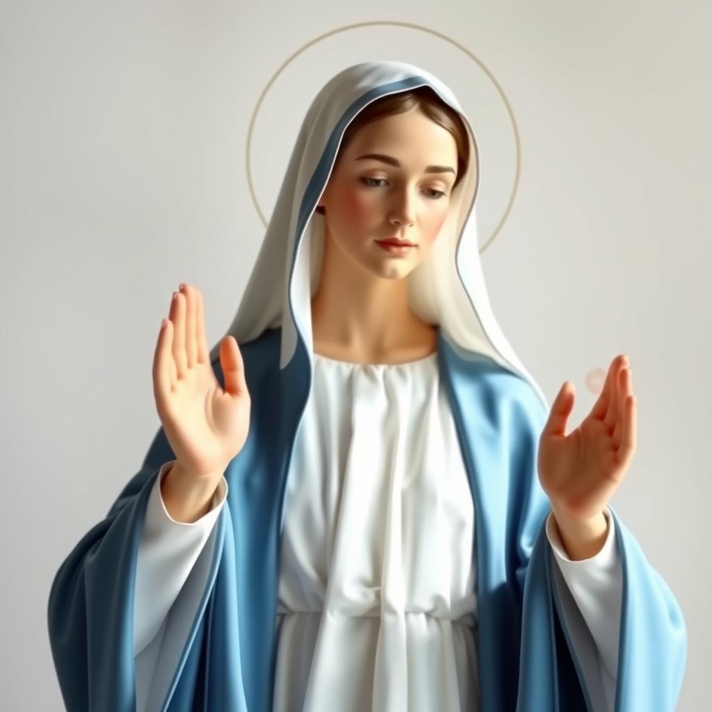 Matka Boża z wyciągniętymi dłońmi w geście błogosławieństwa Matka Boża z wyciągniętymi dłońmi w geście błogosławieństwa